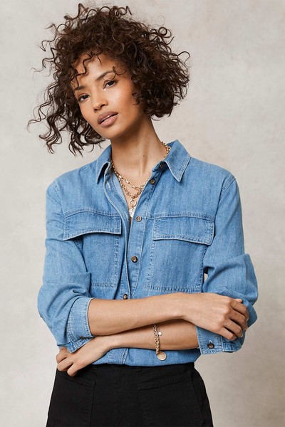 Blue Denim Oversized Shirt from Mint Velvet