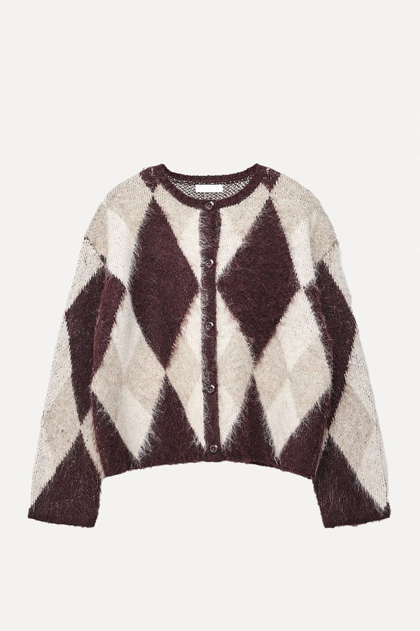 Knitted Oversized Check Cardigan from NA-KD