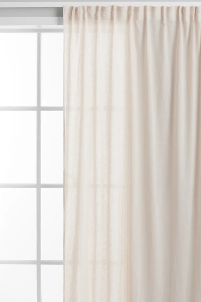 1-Pack Wide Linen-Blend Curtain Length from H&M