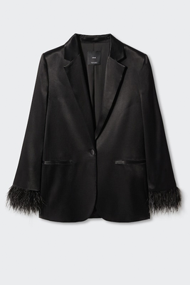 Blazer With Feather Detail from Mango