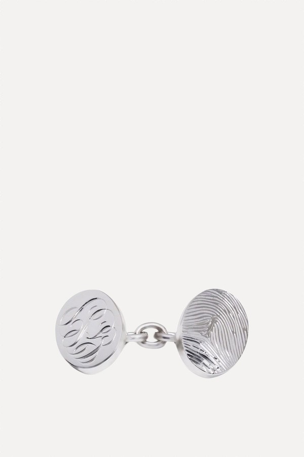 Fingerprint Engraved Chainlink Cufflinks from Philippa Herbert