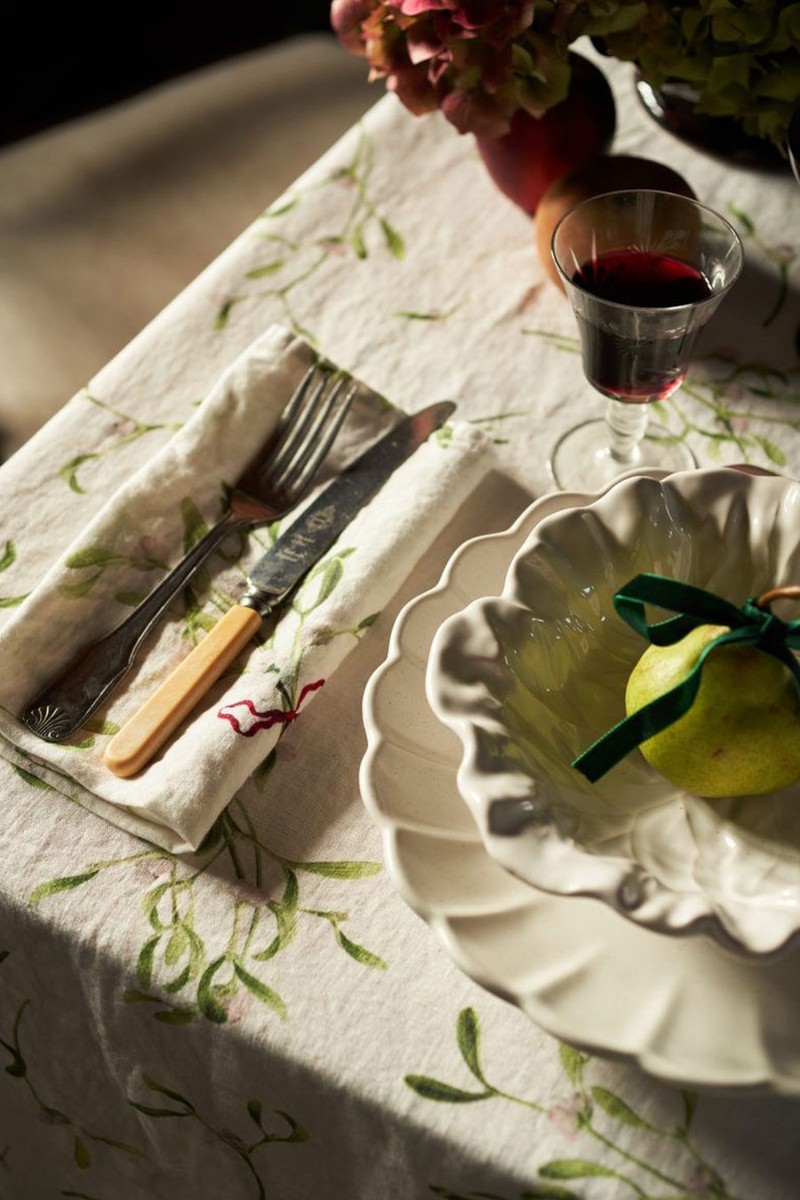 Mistletoe Linen Tablecloth from By Hope