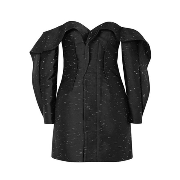 Midnight Ruffled Off-The-Shoulder Jacquard Mini Dress from Self-Portrait