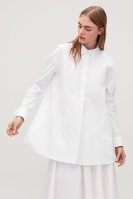 Jersey Woven Shirt With Pleat