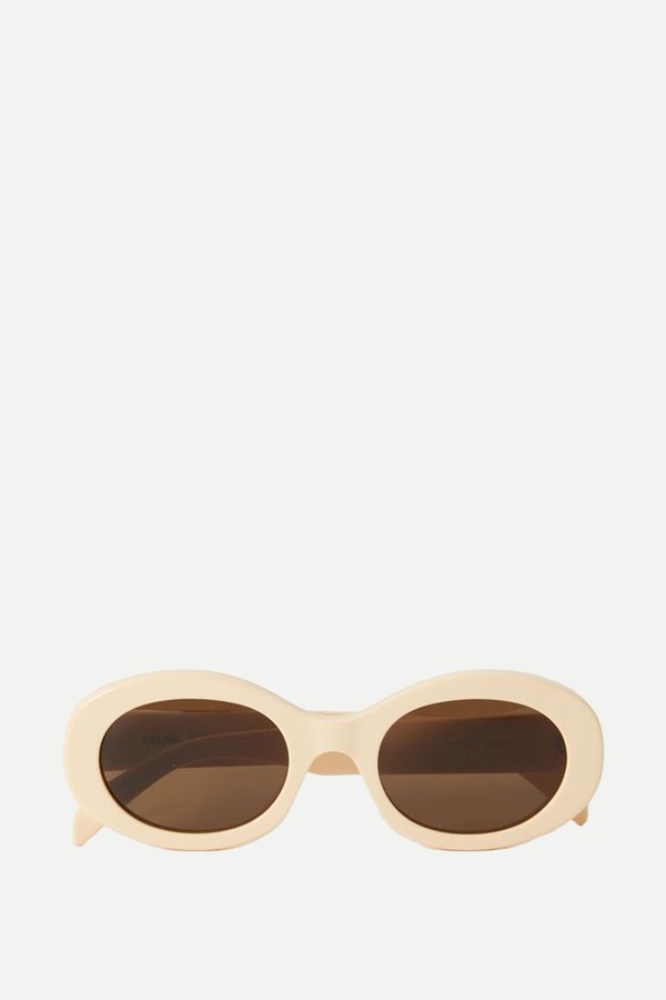 Triomphe Oval-Frame Acetate Sunglasses from CELINE Eyewear