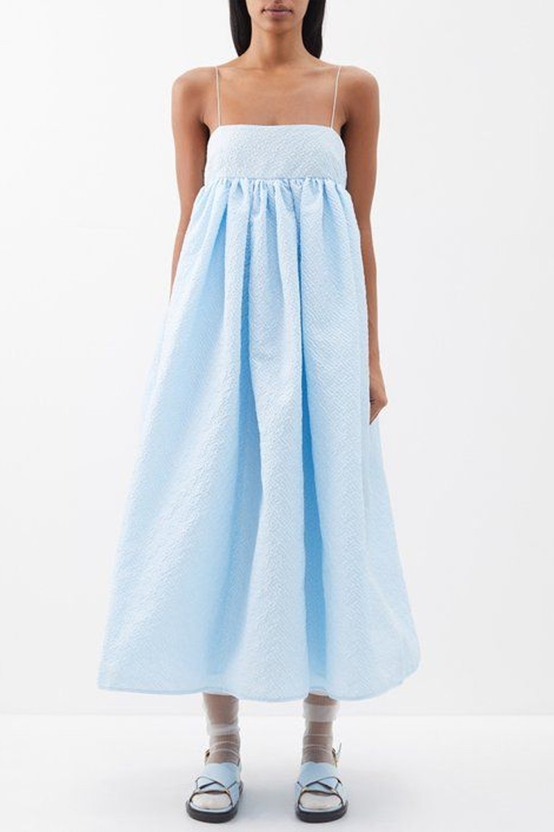 Beth Square-Neck Cloqué Dress from Cecilie Bahnsen