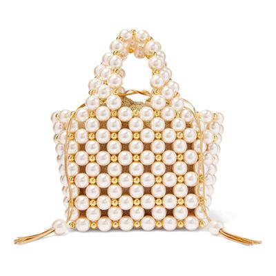 Simi Small Faux Pearl & Gold-Tone Beaded Tote from Vanina