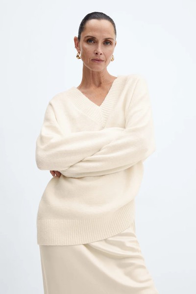 Oversized V-Neck Sweater from Mango