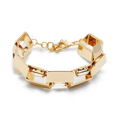 Eleonor Crystal-Embellished Square-Link Bracelet from Rosantica