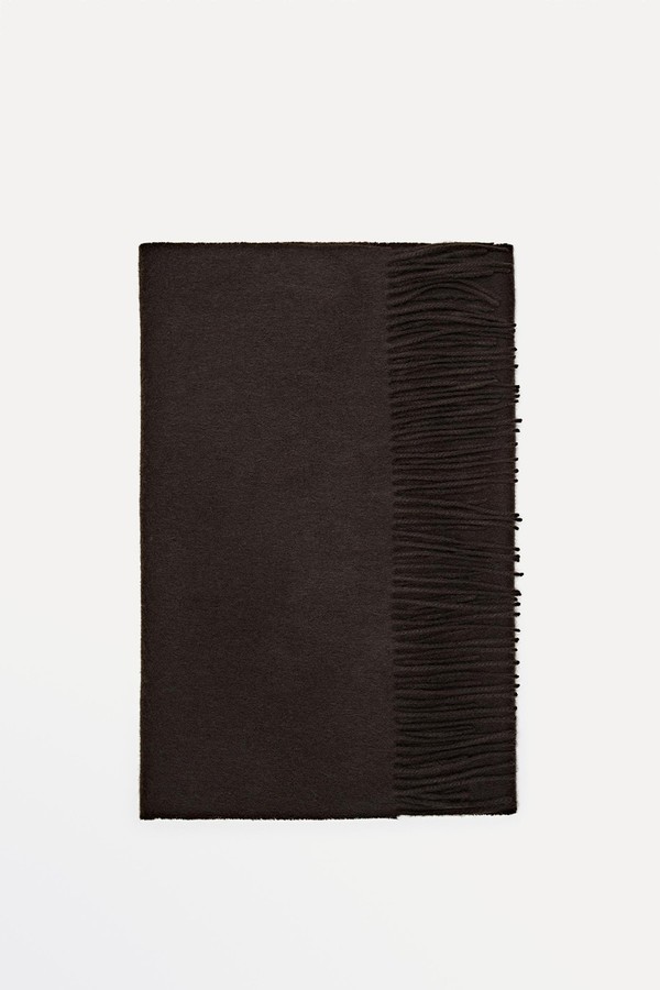 100% Cashmere Fringed Scarf