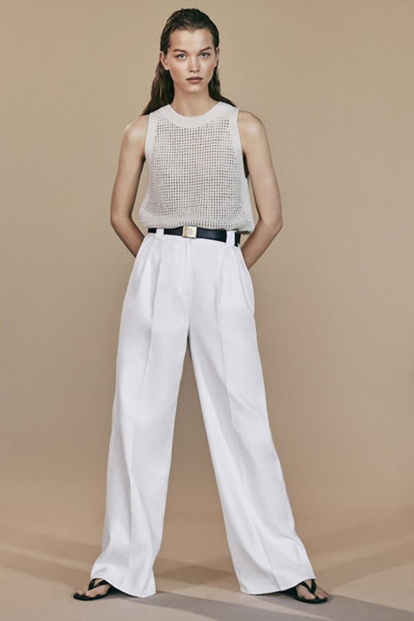 Limited Edition Darted Linen Cotton Trousers from Massimo Dutti