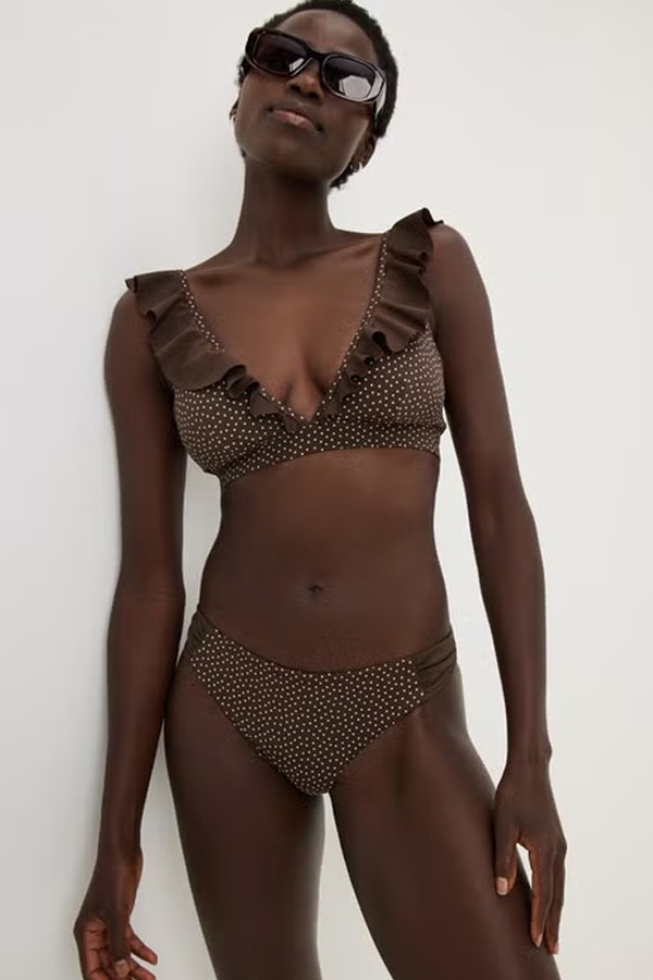 Polka Dot Frill Bikini Top from Matalan