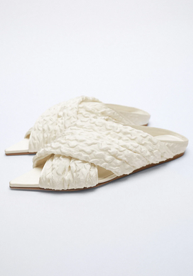 Pleated Fabric Baboche Slippers from Zara
