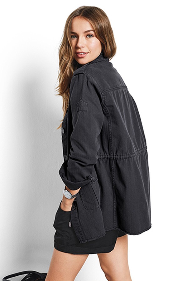 Longline Washed Military Jacket