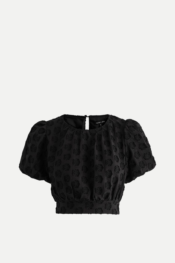 Mara Floral-Jacquard Cotton-Blend Top from Sister Jane