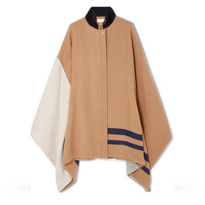 Color-Block Wool-Blend Cape from Chloé