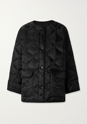  Black Quilted Padded Ripstop Jacket from The Frankie Shop