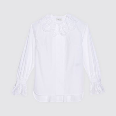 Shirt With Broderie Collar from Sandro