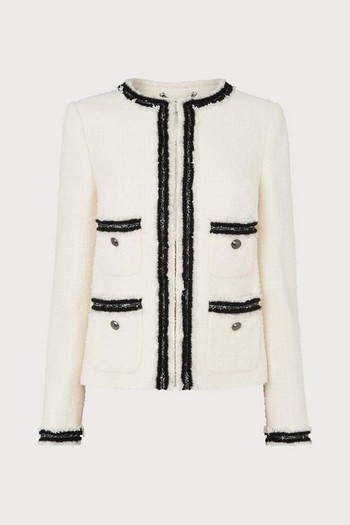 Charlee Cream Tweed Jacket from LK Bennett