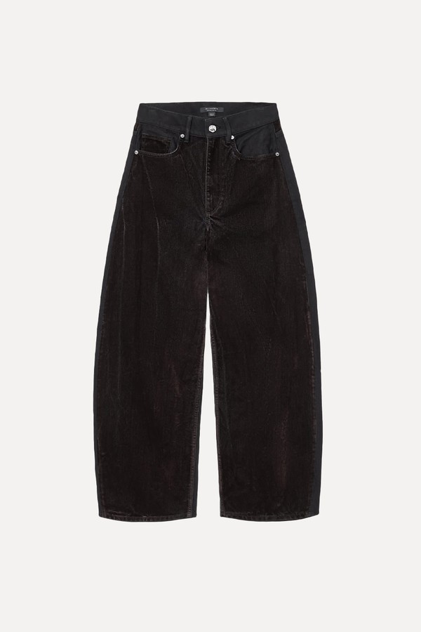 Helena Barrel Leg Flocked Jeans