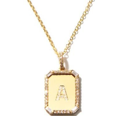 Nameplate Diamond & 18kt gold Necklace from Shay
