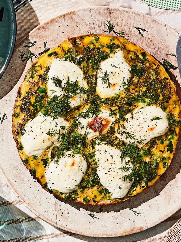Herby Pea & Burrata Frittata