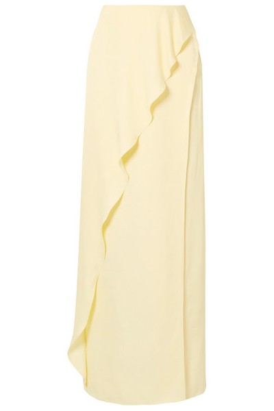 The Ella Ruffled Satin Maxi Skirt from Les Héroïnes