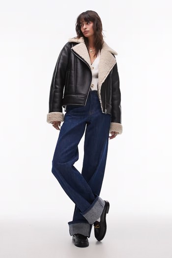 Shearling Aviator Jacket  from topshop