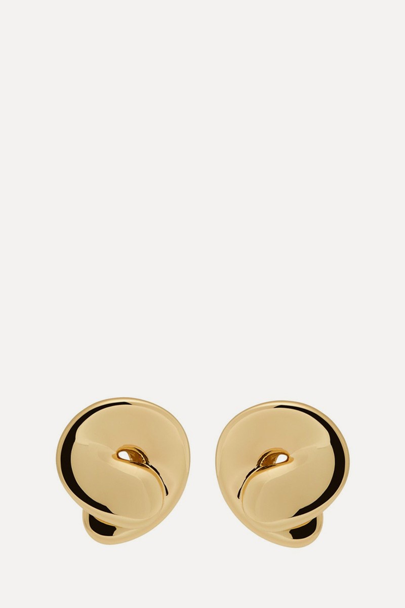 Rio Button 14kt Gold-Plated Stud Earrings from Jenny Bird