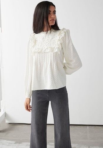 Embroidered Ruffle Blouse from & Other Stories