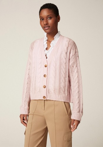 Cashmere Silk Cable Knit Cardigan from ME+EM