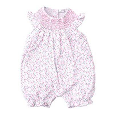 Pink Ditsy Smocked Playsuit from Kissy Kissy 