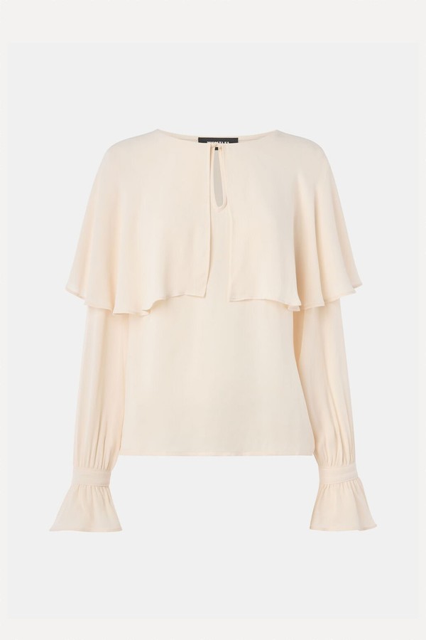 Cape Detail Crepe Blouse from Whistles