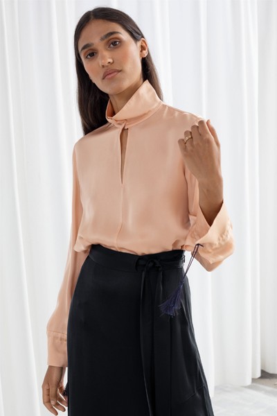 Satin Turtle Neck Blouse from & Other Stories