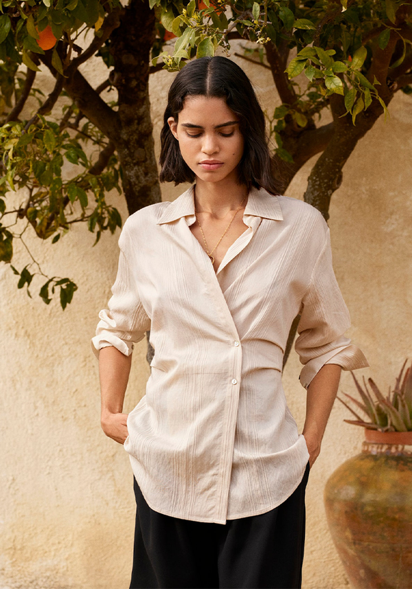 Striped Structured Shirt from Mango