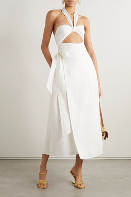 Paula Convertible Wrap-Effect TENCEL Lyocell & Linen-Blend Midi Dress from Mara Hoffman + NET SUSTAIN