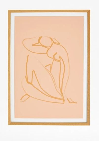 Female Outline Print In Hardwood Frame