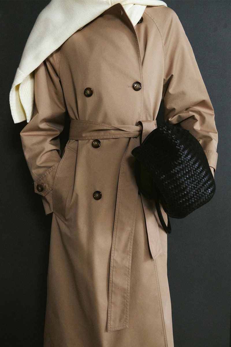 Long Double-Breasted Trench Coat from Mango