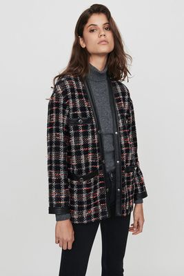 Tweed-Style Contrast Jacket
