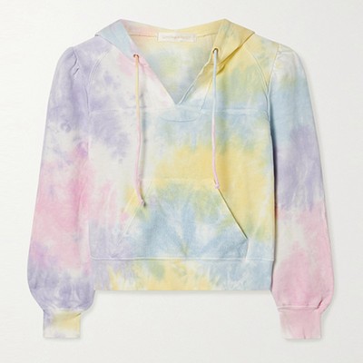 Kirby Cropped Tie-Dyed Cotton-Jersey Hoodie from LoveShackFancy