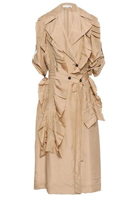 Ruffled Silk Trench Coat from Victoria Beckham