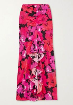 Pink Zadie Floral-Print Crepe De Chine Midi Dress from Rixo