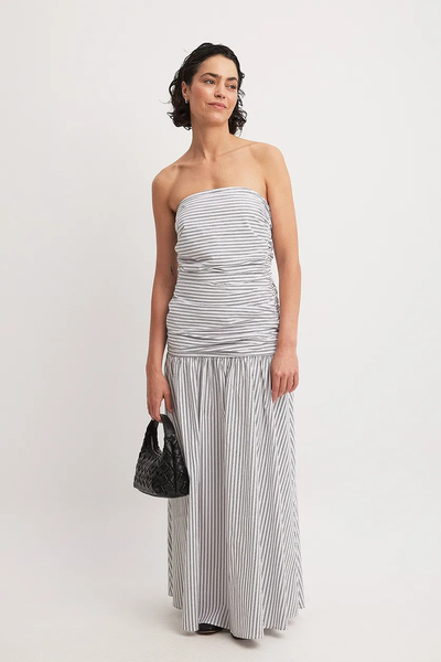 Striped Strapless Maxi Dress from NA-KD