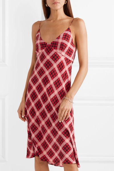 Plaid Silk-Crepe Midi Dress from Marc Jacobs