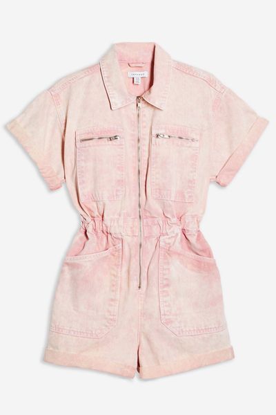 Pink Acid Wash Playsuit from Topshop