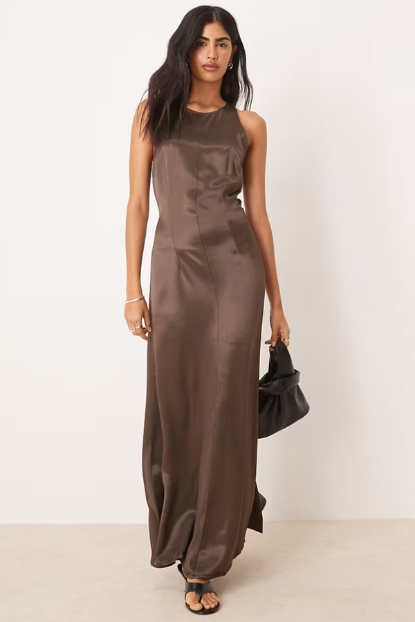 Racer Satin Maxi Dress from ASOS DESIGN