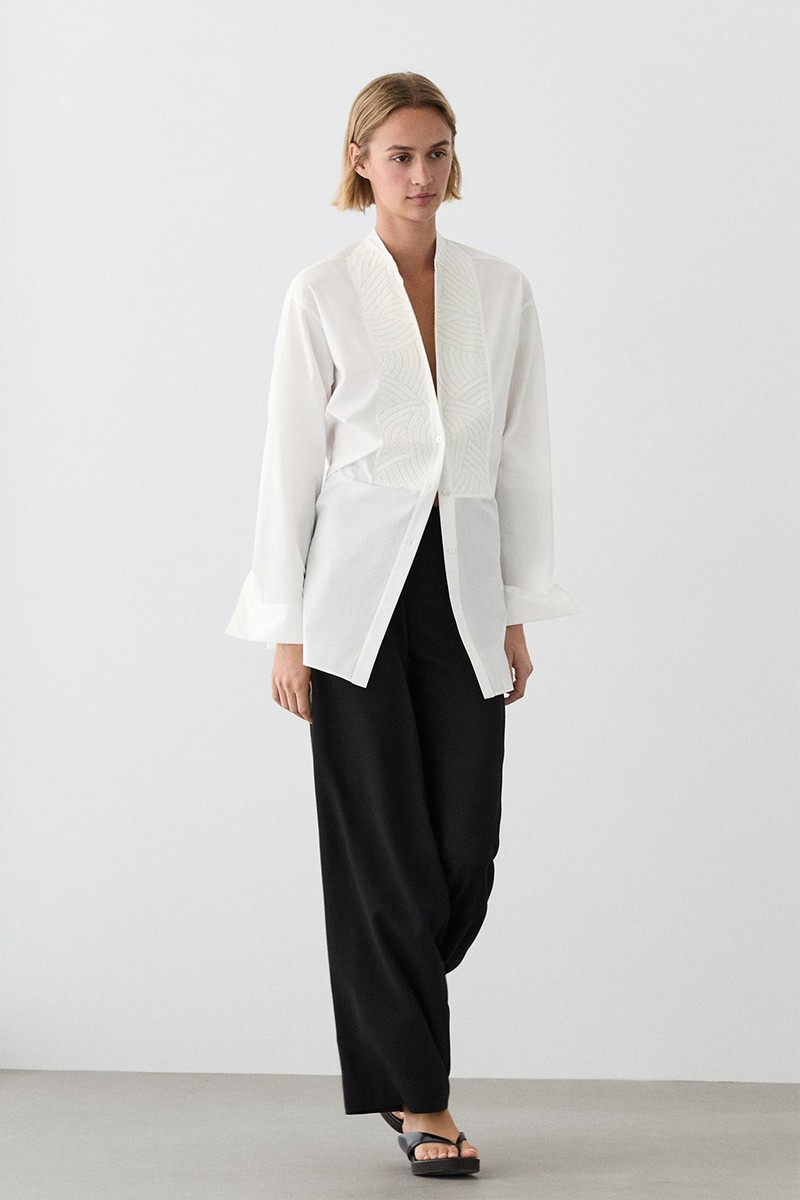 100% Poplin Shirt Embroidered Bib