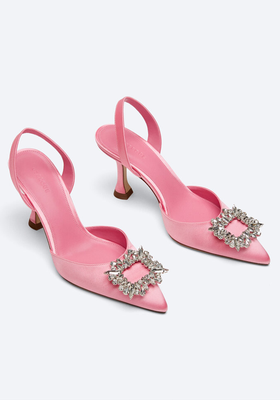 Satin Slingbacks With Gem Detail from Uterque