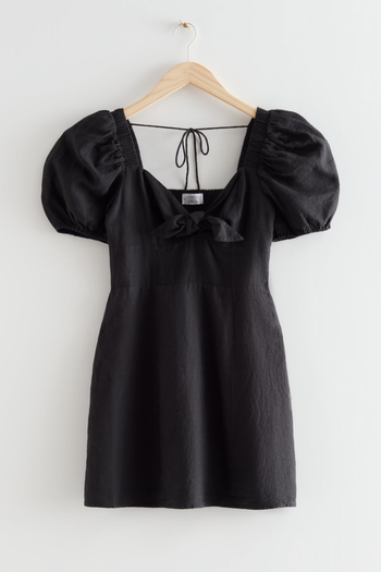 Bow Detail Linen Mini Dress from & Other Stories