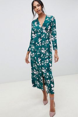 Button Through Maxi Dress in Floral Print from ASOS DESIGN
